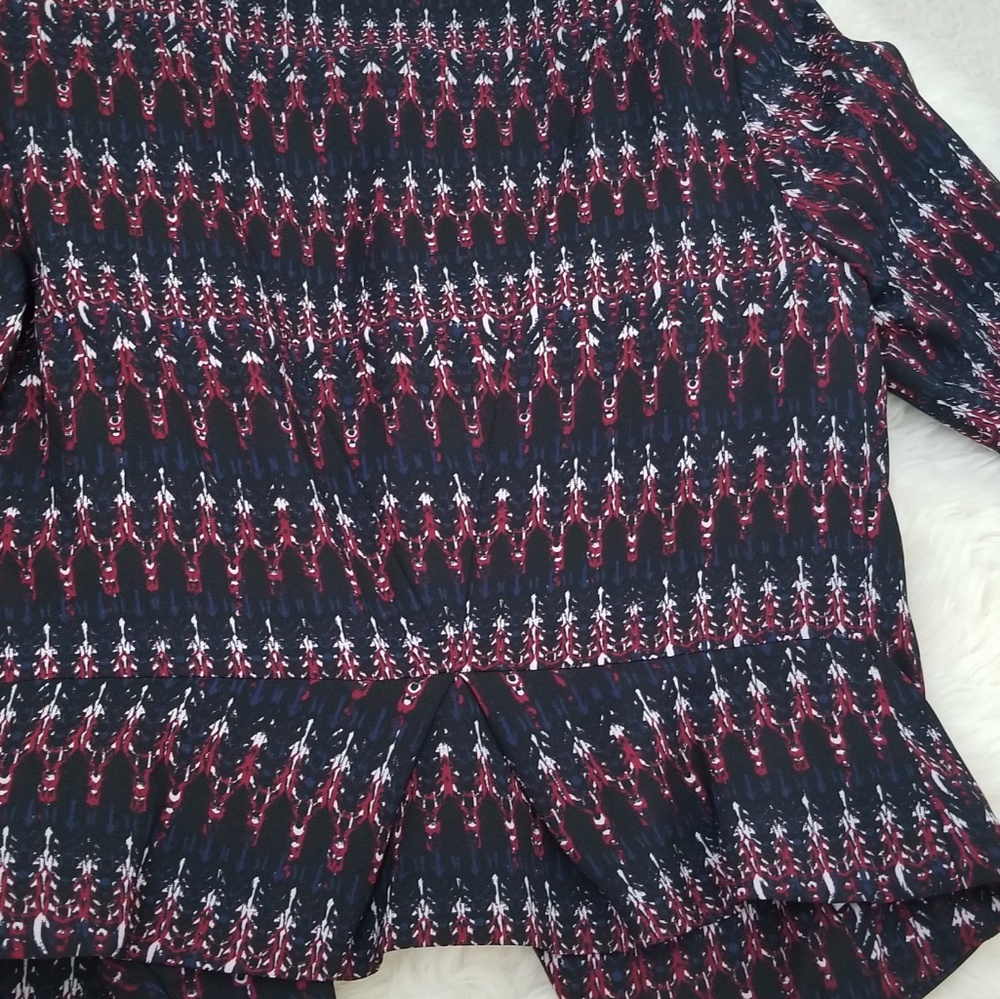 H&M Pattern Light Jacket Shoulder Padded Ruffles - image 3